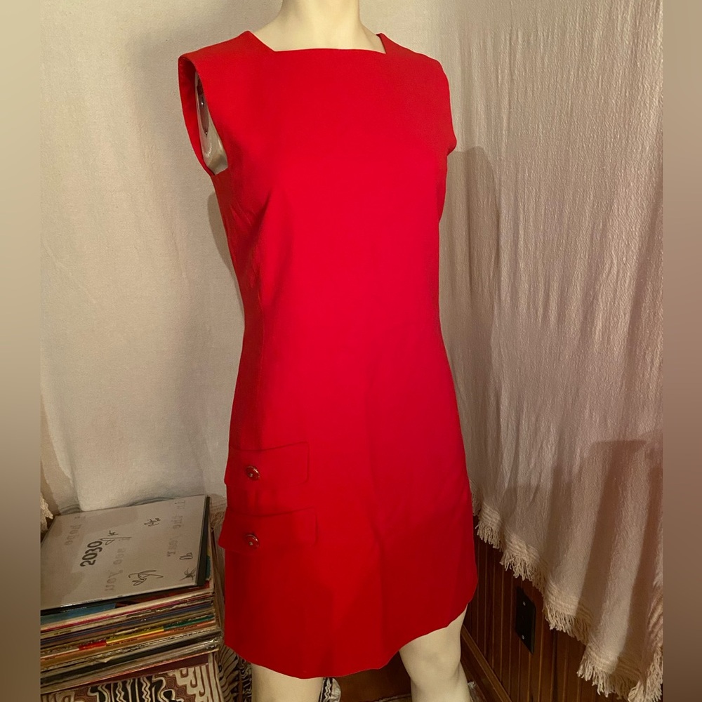 Vintage Gianni Versace Red utility Midi Dress